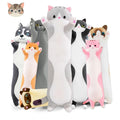Long Cat Plush Pillow Cat Plush Toy PP Fabric Pillow Soft Cat Pillow Cat-Themed - Gray - Size 35.4in