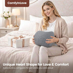 Knee Pillow for Side Sleepers, Supportive Memory Foam Leg Pillow for Side Sleeping with Elastic Strap, Heart-Shape Pillow Between Legs for Pain Relief on Sciatica, Hip Joints - White - Size 10.6in*11in