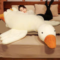 Giant White Goose Plush Pillow Soft Fabric Pillow Sleeping Companion Hugging - White - Size 35in