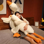Giant White Goose Plush Pillow Soft Fabric Pillow Sleeping Companion Hugging - White - Size 63in