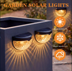 Raised Garden Bed Solar Lights Magnetic with Dusk to Dawn Sensors Wide Angle IPX4 Waterproof Solar Powered Lights Outdoor for Planter Raised Beds Garden Patio Yard Fence, Warm White - Black - Size 1 Pack