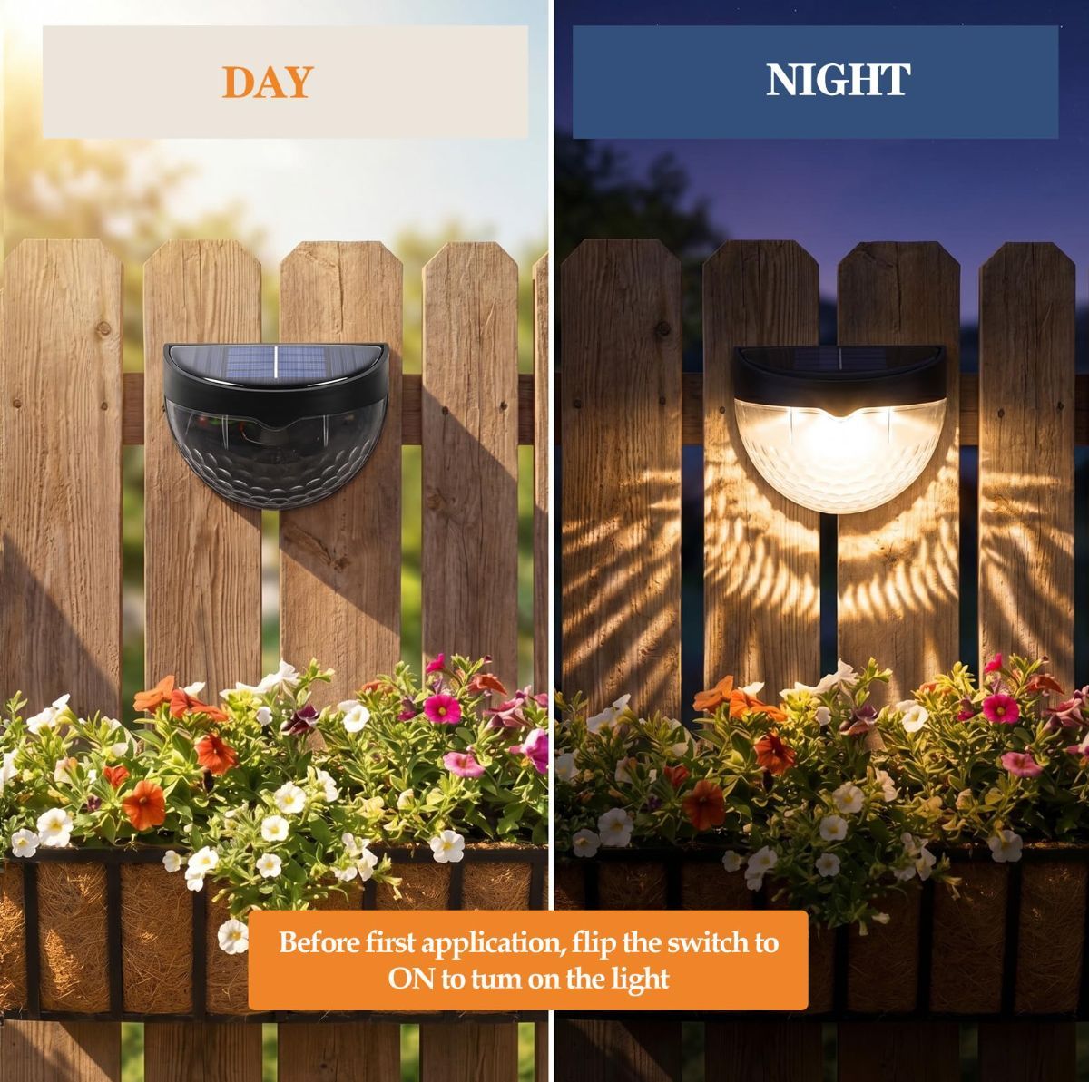 Raised Garden Bed Solar Lights Magnetic with Dusk to Dawn Sensors Wide Angle IPX4 Waterproof Solar Powered Lights Outdoor for Planter Raised Beds Garden Patio Yard Fence, Warm White - Black - Size 4 Pack