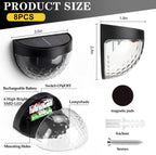 Raised Garden Bed Solar Lights Magnetic with Dusk to Dawn Sensors Wide Angle IPX4 Waterproof Solar Powered Lights Outdoor for Planter Raised Beds Garden Patio Yard Fence, Warm White - Black - Size 4 Pack