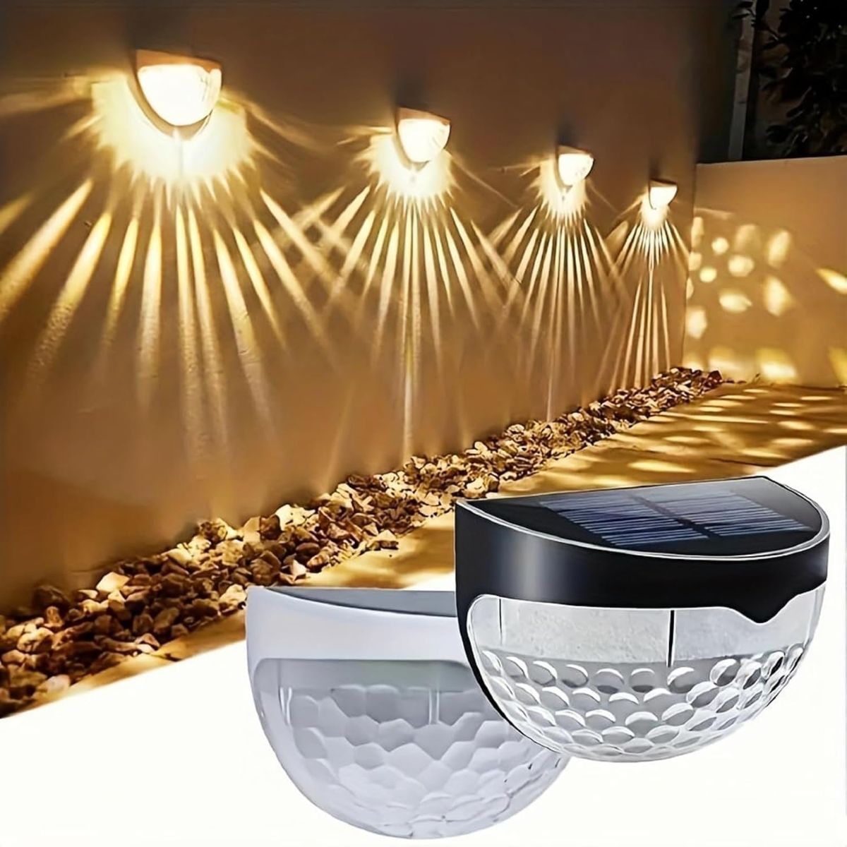 Raised Garden Bed Solar Lights Magnetic with Dusk to Dawn Sensors Wide Angle IPX4 Waterproof Solar Powered Lights Outdoor for Planter Raised Beds Garden Patio Yard Fence, Warm White - White - Size 1 Pack