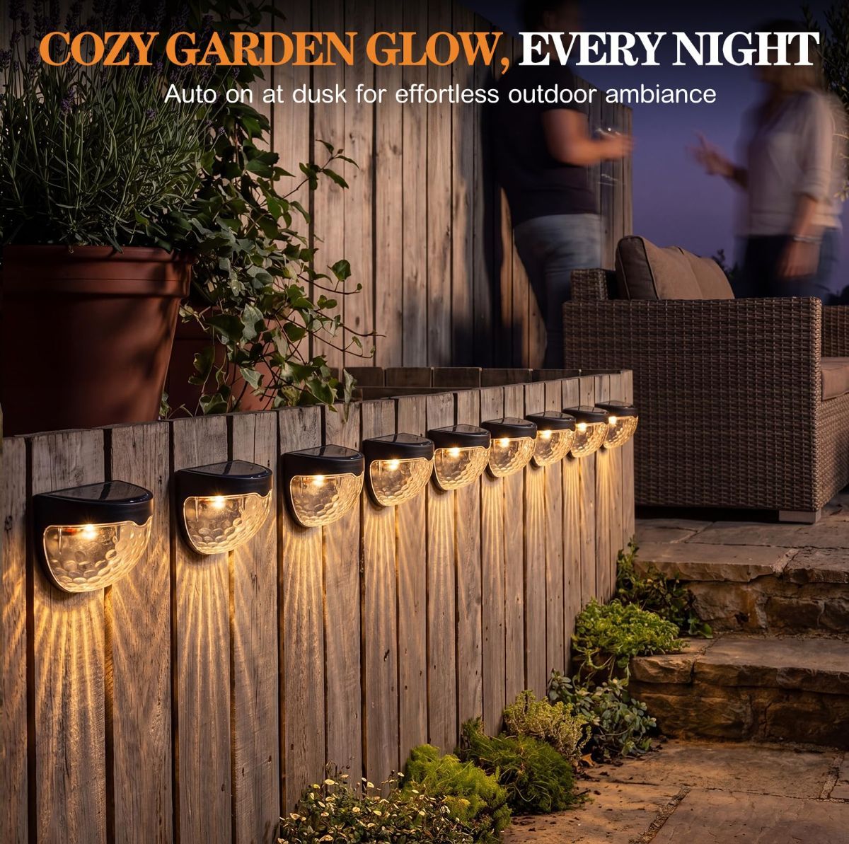 Raised Garden Bed Solar Lights Magnetic with Dusk to Dawn Sensors Wide Angle IPX4 Waterproof Solar Powered Lights Outdoor for Planter Raised Beds Garden Patio Yard Fence, Warm White - White - Size 1 Pack