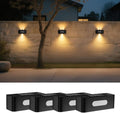 Solar Fence Lights, Solar Wall Lights Waterproof Outdoor Up and Down Lighting for Outside, Garden, Walkway, Door, Porch, Deck - White - Size 4 Pack