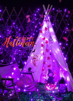 Solar String Lights Outdoor, 2 Pack LED Solar Outdoor Lights | Solar Fairy Lights with 8 Lighting Modes, Waterproof Solar Christmas Halloween  Lights for Outside Tree Garden Balcony Gazebo Party - Purple - Size 22ft 30-LED String Light