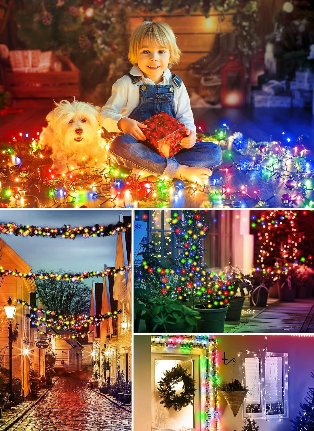 Solar String Lights Outdoor Waterproof, LED Outdoor Light | Solar Fairy Lights with 8 Lighting Modes, IP65 Waterproof Solar Christmas Halloween Lights for Outdoor Outside Tree Patio - Multi-color - Size 22ft 30-LED String Light