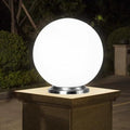 30cm Diameter  Solar Globe Post Lights Lamp Post Light Fixture Modern Pillar Outside Lighting Auto On/Off White Acrylic Ball Lamp Post Light Fixture, Waterproof Solar Lights for Outside Garden Porch - White - Size 30cm