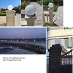 30cm Diameter  Solar Globe Post Lights Lamp Post Light Fixture Modern Pillar Outside Lighting Auto On/Off White Acrylic Ball Lamp Post Light Fixture, Waterproof Solar Lights for Outside Garden Porch - White - Size 30cm