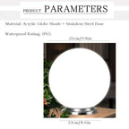 30cm Diameter  Solar Globe Post Lights Lamp Post Light Fixture Modern Pillar Outside Lighting Auto On/Off White Acrylic Ball Lamp Post Light Fixture, Waterproof Solar Lights for Outside Garden Porch - White - Size 30cm