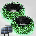 Solar String Lights Outdoor, 2 Pack LED Solar Outdoor Lights | Solar Fairy Lights with 8 Lighting Modes, Waterproof Solar Christmas Halloween  Lights for Outside Tree Garden Balcony Gazebo Party - Green - Size 105ft 300-LED String Light