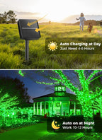 Solar String Lights Outdoor, 2 Pack LED Solar Outdoor Lights | Solar Fairy Lights with 8 Lighting Modes, Waterproof Solar Christmas Halloween  Lights for Outside Tree Garden Balcony Gazebo Party - Green - Size 105ft 300-LED String Light
