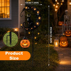 Solar Halloween Garden Stake Lights Black Cat Pumpkin Moon Lights Outdoor - Yellow - Size C