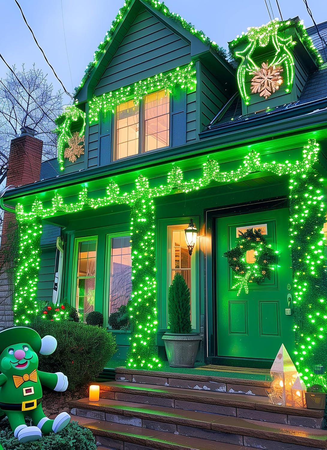 Solar String Lights Outdoor Waterproof, LED Outdoor Light | Solar Fairy Lights with 8 Lighting Modes, IP65 Waterproof Solar Christmas Halloween Lights for Outdoor Outside Tree Patio - Green - Size 72ft 200-LED String Light