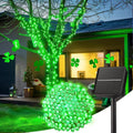 Solar String Lights Outdoor Waterproof, LED Outdoor Light | Solar Fairy Lights with 8 Lighting Modes, IP65 Waterproof Solar Christmas Halloween Lights for Outdoor Outside Tree Patio - Green - Size 105ft 300-LED String Light