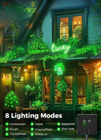Solar String Lights Outdoor Waterproof, LED Outdoor Light | Solar Fairy Lights with 8 Lighting Modes, IP65 Waterproof Solar Christmas Halloween Lights for Outdoor Outside Tree Patio - Green - Size 105ft 300-LED String Light