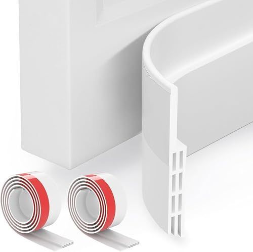 6Pack Door Draft Stopper, Door Sweep, Weather Stripping Seal Self-adhesive silicone under door draft stopper for windows and garages, blocks drafts, noise, light, dust and bugs - Gray - Size 6 Pack