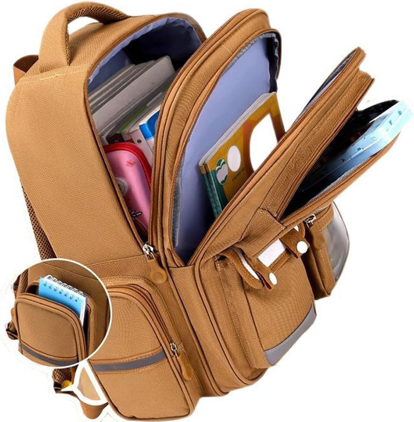 Cute Capybara Backpack with Chic Case and More Pins Ita Bag Cartoon Laptop Travel Utility Funny Going Out Casual Small Bag (Khaki)