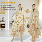 Burritos Tortilla Throw Blanket（Beige）, Novelty Funny Round Blanket for Adults & Kids, Soft Flannel Tortilla Wrap Blanket（36",Baby）