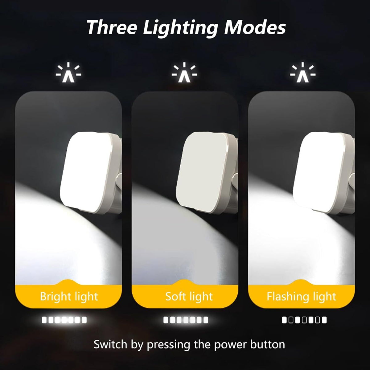 2-Pack LED Night & Emergency Lights - Mini Portable with 3 Modes for Home, Bedrooms, Power Outages & Backup, Outdoor Travel, Camping, Barbecue
