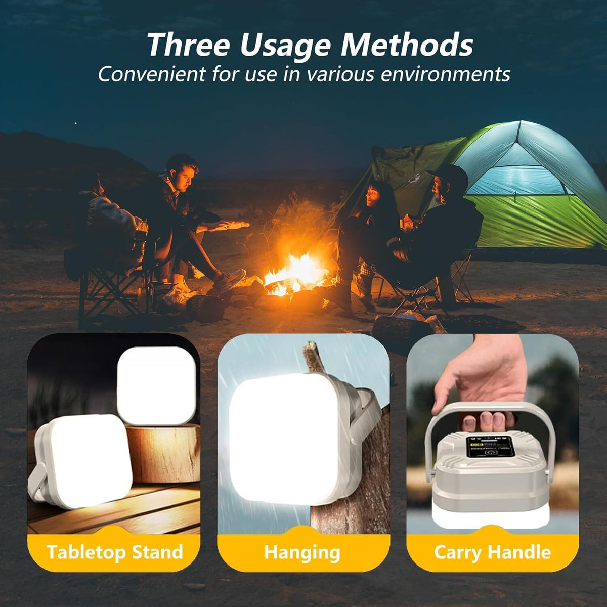 2-Pack LED Night & Emergency Lights - Mini Portable with 3 Modes for Home, Bedrooms, Power Outages & Backup, Outdoor Travel, Camping, Barbecue