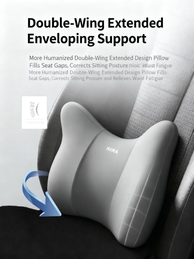 Christmas gift Car Headrest & Lumbar Support Set, Ergonomic Plush Cushion for Driver & Passenger, Comfort & Spine Protection for Long Drives（brown）