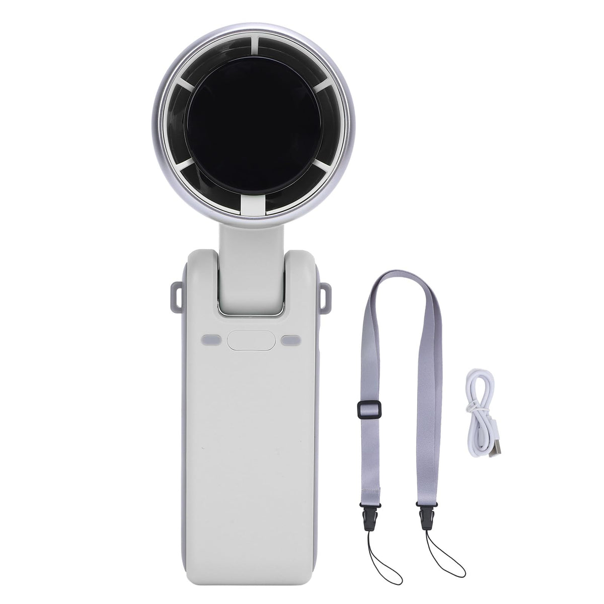Portable Turbo Handheld Fan with Digital Display – 5-Speed Rechargeable Mini Fan, 3600mAh Battery, Foldable & Neck Strap Design for Outdoor Travel and Daily Use(White)