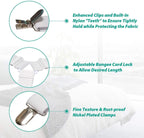 8-Pack Adjustable Bed Sheet Fasteners with Triangle 3-Clamp Design, White Elastic Bands & Nickel-Plated Clips—Secures Fitted Sheets, Sofa Covers, Car Seat Covers, and Tablecloths—Easy Install, Reusable