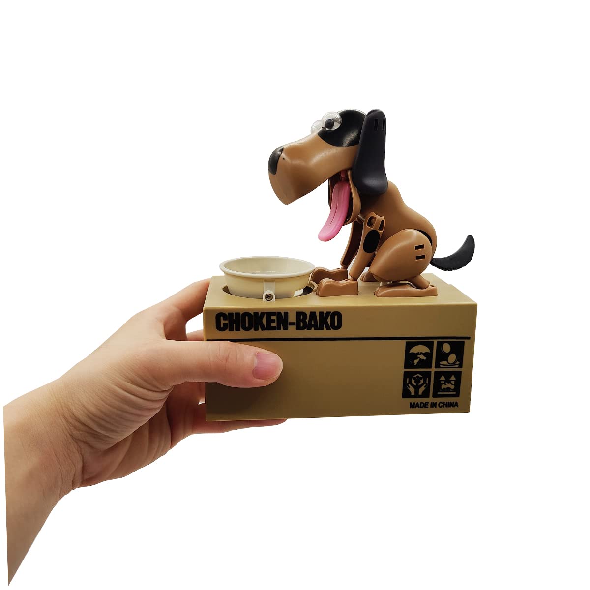 Interactive Dog Coin Bank – Automatic Electric Money Saving Piggy Bank with Moving Dog Design – Fun Kids Gift & Desk Decor (Brown)