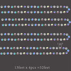 4-Pack Iridescent Circle Garlands, Holographic Party Decorations for Birthday, Wedding, Disco Theme, Graduation, New Year's Eve, Bachelorette Party Supplies (Colour)