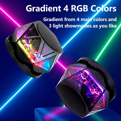Magnetic Bluetooth Speaker – RGB Light Show, IPX7 Waterproof, TWS Stereo Pairing, 24H Playtime, Compact Design – Perfect for Home, Car, Outdoor Use (Black)