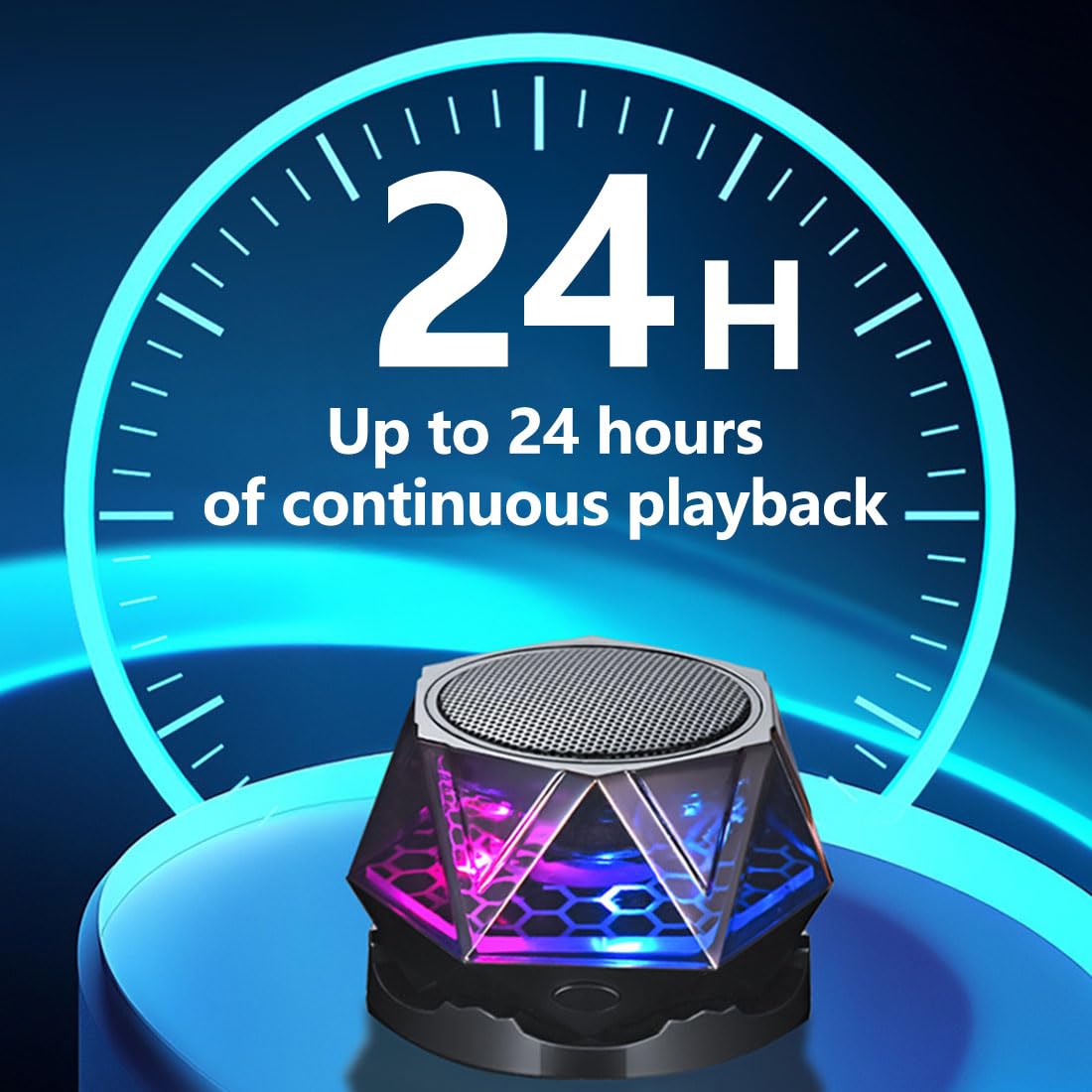 Magnetic Bluetooth Speaker – RGB Light Show, IPX7 Waterproof, TWS Stereo Pairing, 24H Playtime, Compact Design – Perfect for Home, Car, Outdoor Use (Black)