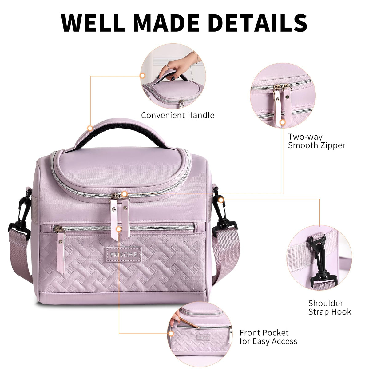 Insulated Lunch Bag with Adjustable Shoulder Strap – 8L Cooler Tote for Work, School, Picnic & Outdoor Use (Purple) | Other Colors Available in Store