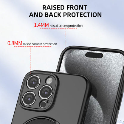 Magnetic Shockproof Case with 360-Degree Rotating Ring Stand for iPhone 16 Pro Max – Slim Protective Phone Cover with Airbag Corners and Wireless Charging Support for Home, Office, Travel and Daily Use (Purple)
