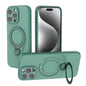 Magnetic Shockproof Case with 360-Degree Rotating Ring Stand for iPhone 16 Pro – Slim Protective Phone Cover with Airbag Corners and Wireless Charging Support for Home, Office, Travel and Daily Use (Green)