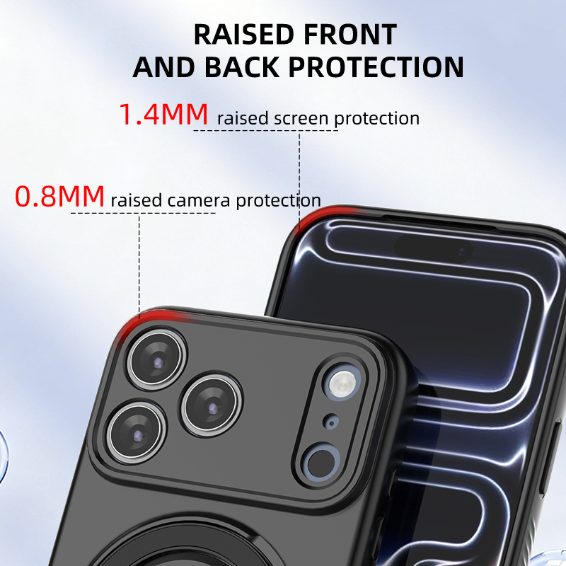 Magnetic Shockproof Case with 360-Degree Rotating Ring Stand for iPhone 17 Pro Max – Slim Protective Phone Cover with Airbag Corners and Wireless Charging Support for Home, Office, Travel and Daily Use (Green)