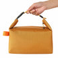Foldable Lunch Bag – Reusable Insulated Cooler Tote with Waterproof Zipper, Leak-Proof Design, Lightweight & Compact, Ideal for Work, School, Picnic, Travel (Yellow)