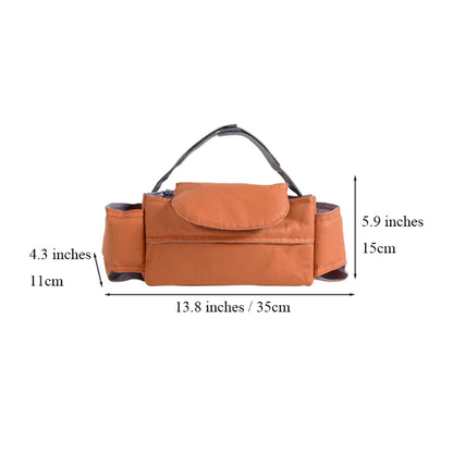 Universal Stroller Organizer Bag with Front Tissue Dispenser, Bottle Holders & Large Storage – Perfect for Daily Outings with Baby (Orange)