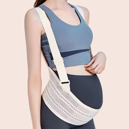 Maternity Belly Support Band for Waist 96-110cm – Adjustable Prenatal Abdominal Brace with Breathable Mesh Fabric and Heart-Shaped Cushion Pad, Lightweight Pregnancy Waist Belt for Daily Comfort (Pink,XL)