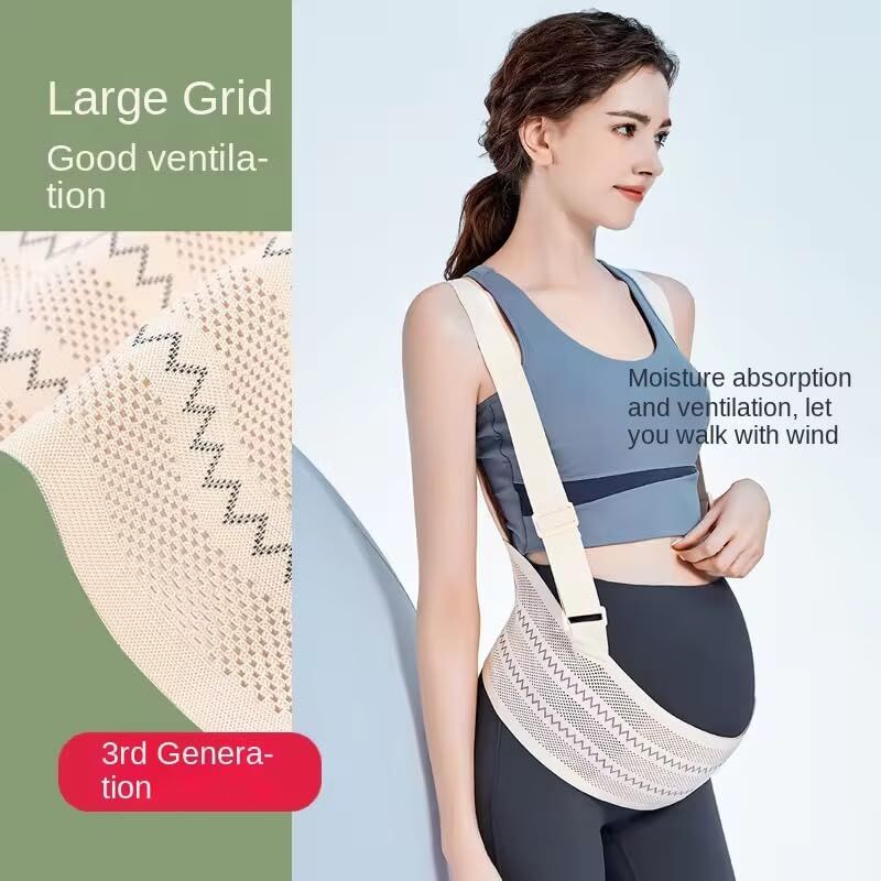 Maternity Belly Support Band for Waist 96-110cm – Adjustable Prenatal Abdominal Brace with Breathable Mesh Fabric and Heart-Shaped Cushion Pad, Lightweight Pregnancy Waist Belt for Daily Comfort (Pink,XL)