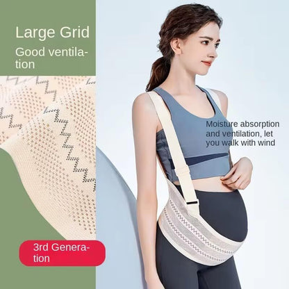 Maternity Belly Support Band for Waist 106-120cm – Adjustable Prenatal Abdominal Brace with Breathable Mesh Fabric and Heart-Shaped Cushion Pad, Lightweight Pregnancy Waist Belt for Daily Comfort (Pink,XXL)