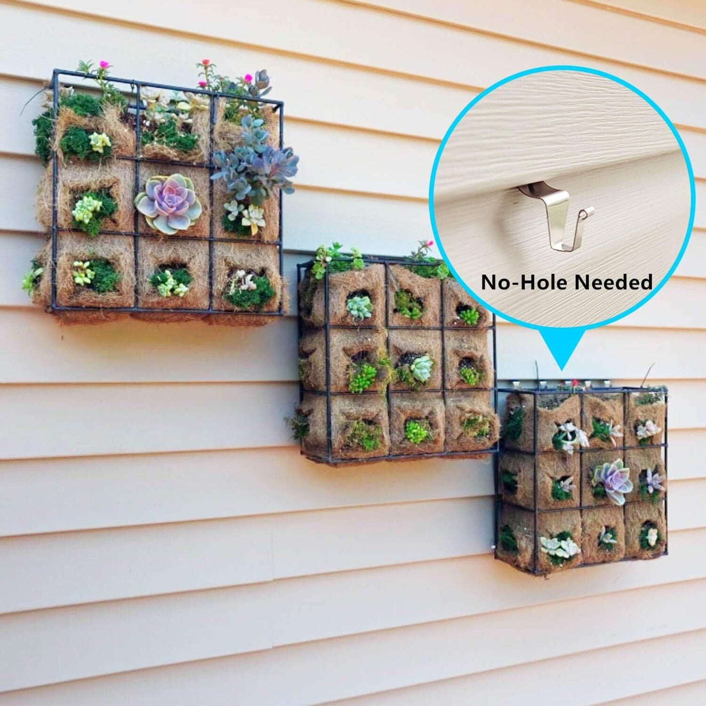 12 Pack No Hole Vinyl Siding Hooks, Heavy Duty Stainless Steel Siding Hangers for Outdoor Decor, Easy Install Wall Mount Clips for Lights Wreaths (Silver)