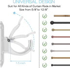 4-Pack No-Drill Self-Adhesive Curtain Rod Brackets for Smooth Walls, Universal Fit for Bathroom & Bedroom (Transparent)