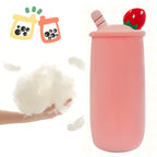 Bubble Tea Plush Pillow Soft Plush Toy Skin-Friendly Pillow Multiple Sizes Cute - Pink - Size 36in