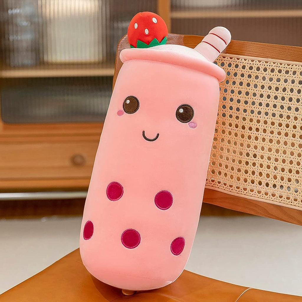 Bubble Tea Plush Pillow Soft Plush Toy Skin-Friendly Pillow Multiple Sizes Cute - Yellow - Size 24in