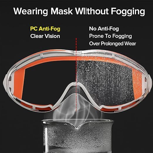 Christmas gifts Anti-Fog Safety Goggles, Outdoor Wind & Dust Protection, Clear Vision Lab & Work Goggles for Aussies(black)