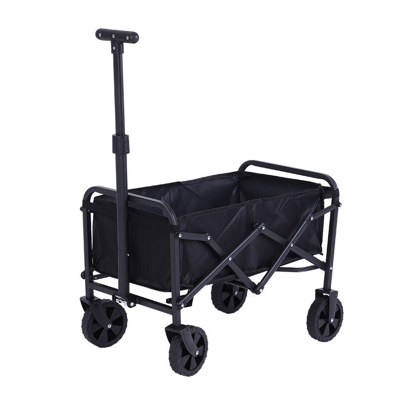 Foldable Camping Wagon: Retractable Handle, Lightweight Design for Outdoor Trips, Beach & Picnics