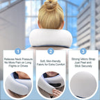Travel Pillows for Airplanes,Memory Foam Neck Pillow for Traveling,Smooth & Cooling Fabric Plane Pillow for Long Flight,Ideal for Travels,Airplanes,Offices,Cars (Gray, Standard-Broad Fit)