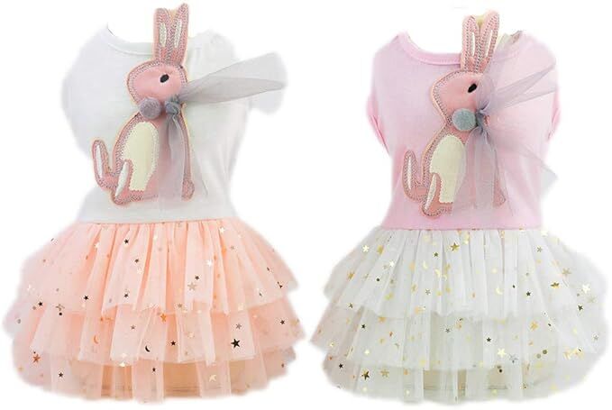 pet products Small Dog Dress Female Tiny Puppy Clothes Girl Tutu for Dogs Dresses Harness Birthday Apparel（Chest circumference37cm, back length25cm, neck circumference26cm）